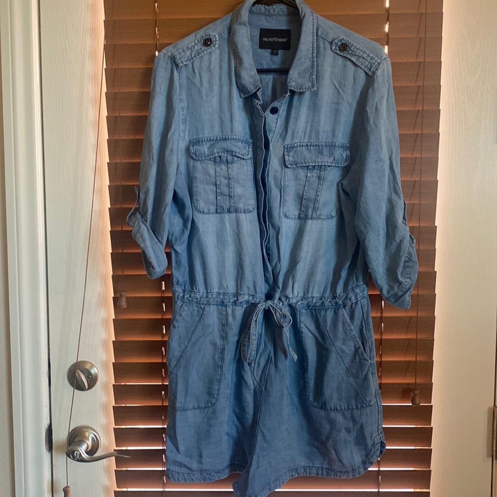 Velvet Heart Denim short romper